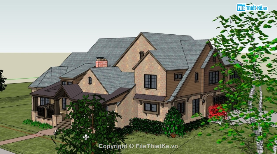 Biệt thự 2 tầng,model su biệt thự 2 tầng,biệt thự 2 tầng model su,file sketchup biệt thự 2 tầng,biệt thự 2 tầng file su