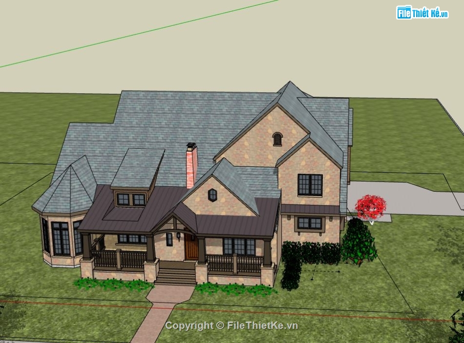 Biệt thự 2 tầng,model su biệt thự 2 tầng,biệt thự 2 tầng model su,file sketchup biệt thự 2 tầng,biệt thự 2 tầng file su
