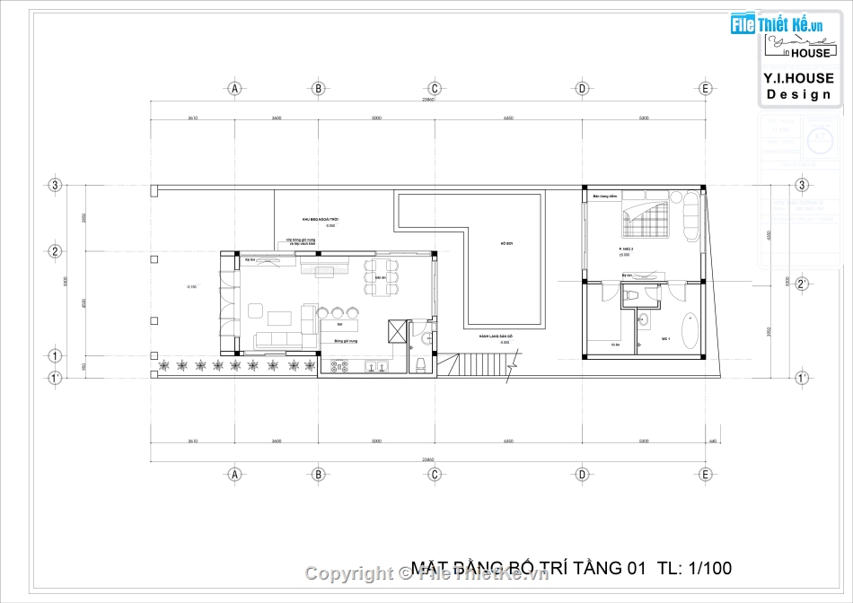 biệt thự 2 tầng mái thái,file cad biệt thự 2 tầng,biệt thự 2 tầng 8.3x23.86m,Biệt thự 2 tầng file cad,autocad biệt thự 2 tầng