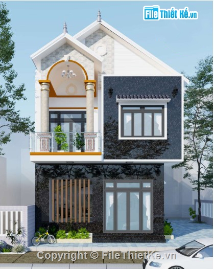 2 tầng mái thái,nhà mái thái 2 tầng,nhà mái thái