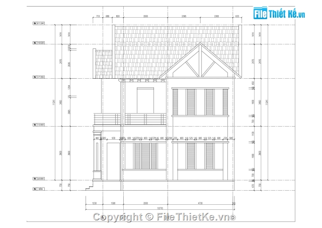 biệt thự phố 2 tầng,biệt thự 2 tầng,Bản vẽ biệt thự 2 tầng,Biệt thự 2 tầng 9.65x10.2m,bản vẽ biệt thự 2 tầng + phối cảnh Sketchup