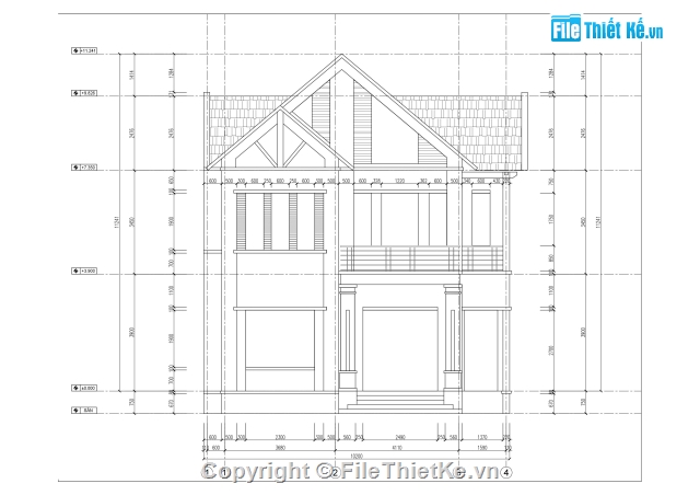 biệt thự phố 2 tầng,biệt thự 2 tầng,Bản vẽ biệt thự 2 tầng,Biệt thự 2 tầng 9.65x10.2m,bản vẽ biệt thự 2 tầng + phối cảnh Sketchup