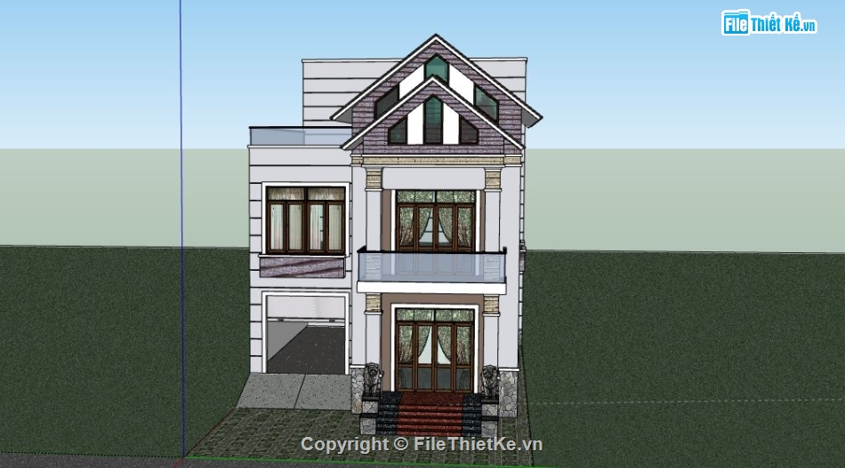 Biệt thự 2 tầng,model su biệt thự 2 tầng,biệt thự 2 tầng file su,file sketchup biệt thự 2 tầng,biệt thự 2 tầng sketchup