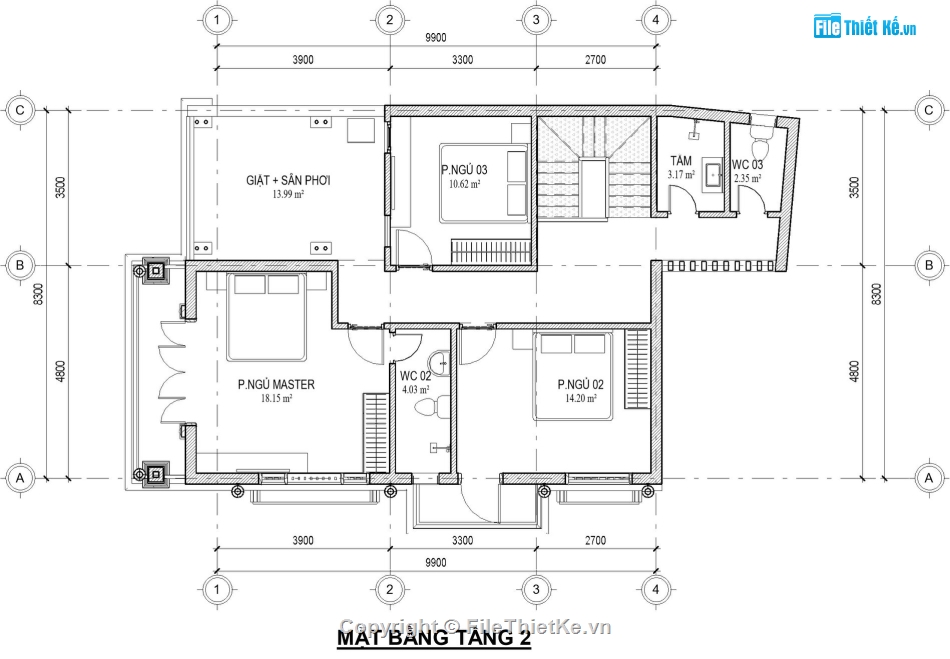 2 tầng mái thái 8.3x9.9m,bản vẽ biệt thự 2 tầng mái thái,thiết kế biệt thự 2 tầng revit,mẫu biệt thự 2 tầng mái thái đẹp