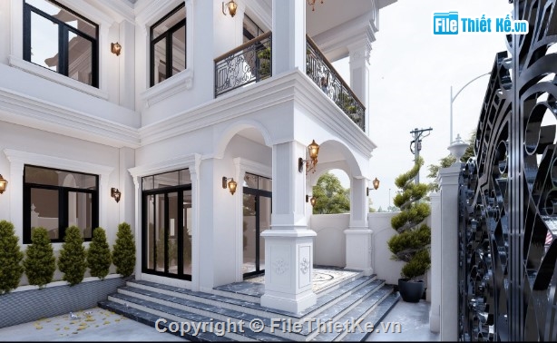 biệt thự mái thái,2 tầng mái thái,biệt thự 2 tầng mái thái
