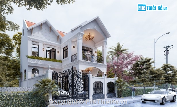biệt thự mái thái,2 tầng mái thái,biệt thự 2 tầng mái thái