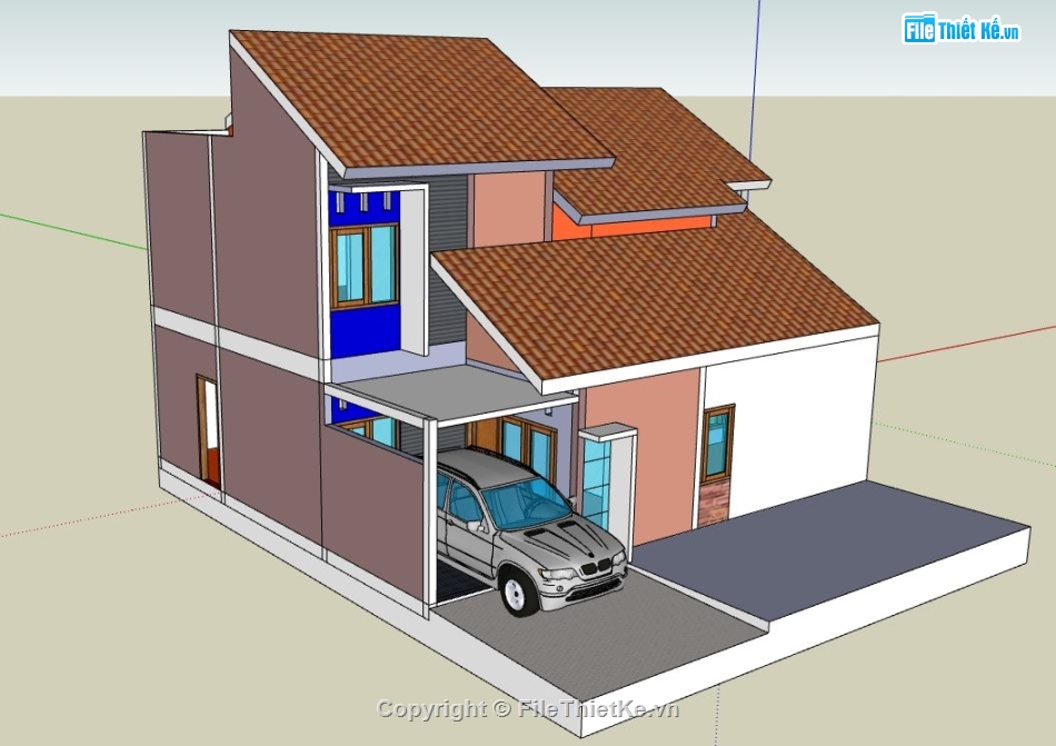 file su biệt thự,sketchup biệt thự,model su biệt thự