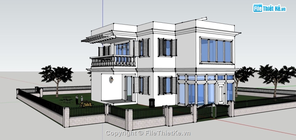 file su biệt thự,su biệt thự,model su biệt thự 2 tầng