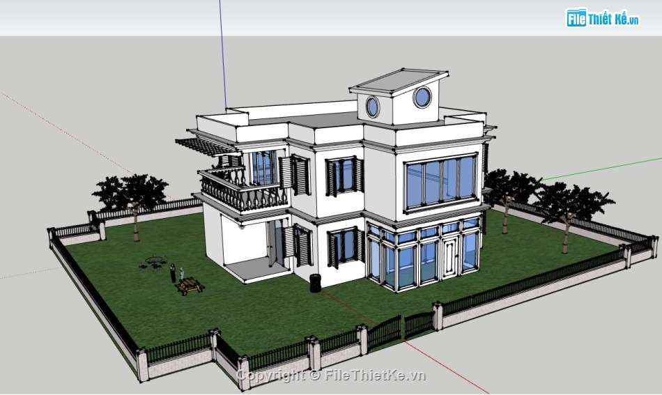 file su biệt thự,su biệt thự,model su biệt thự 2 tầng