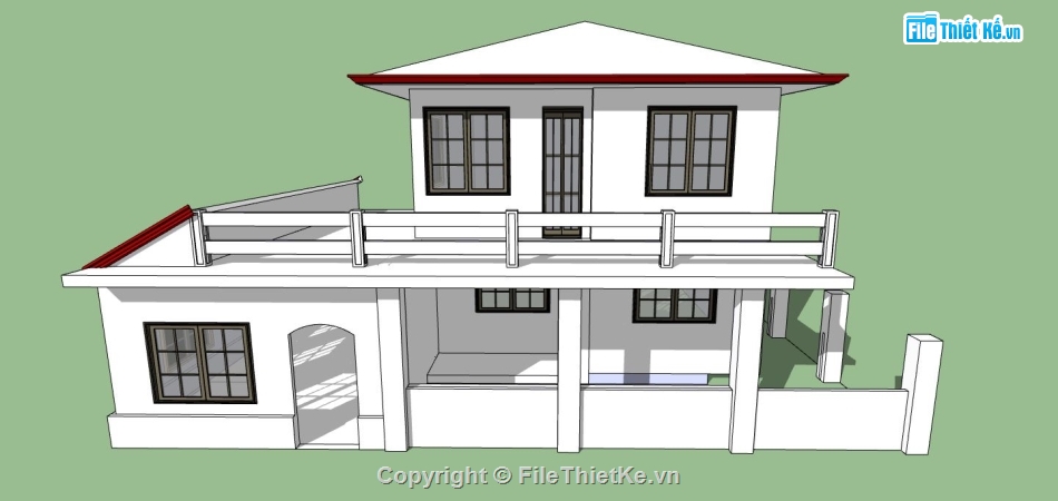 file su biệt thự,model su biệt thự,sketchup biệt thự