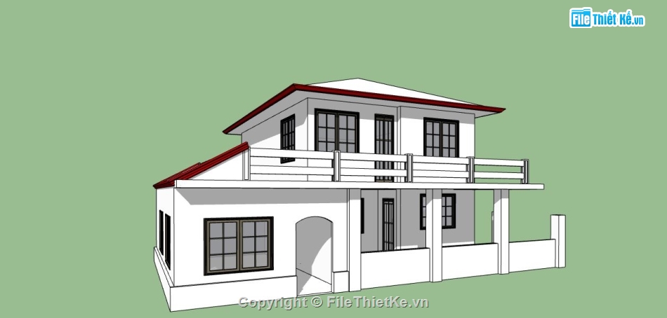 file su biệt thự,model su biệt thự,sketchup biệt thự
