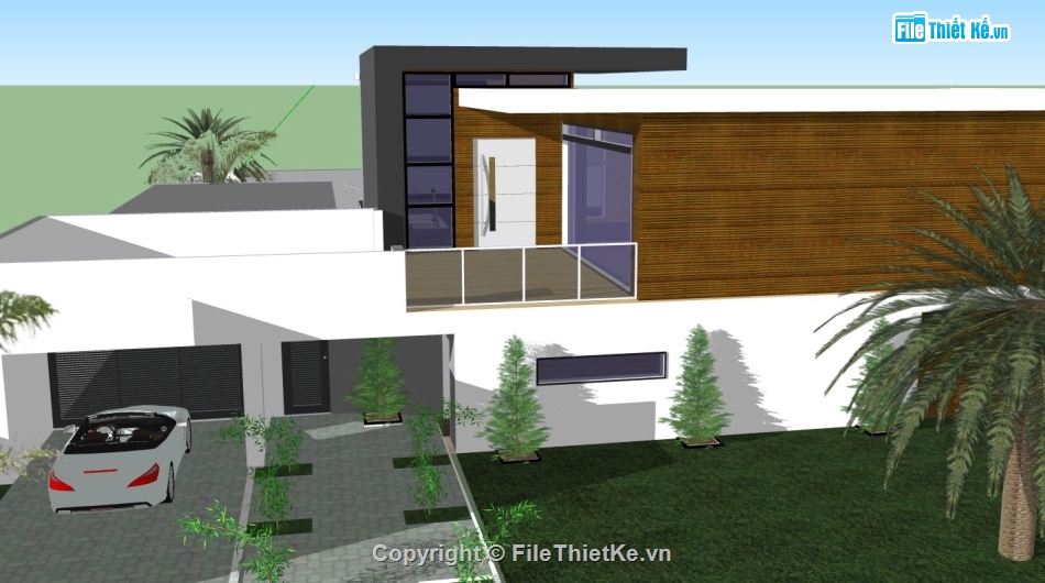 Biệt thự  2 tầng,model su biệt thự 2 tầng,file biệt thự 2 tầng,sketchup biệt thự 2 tầng