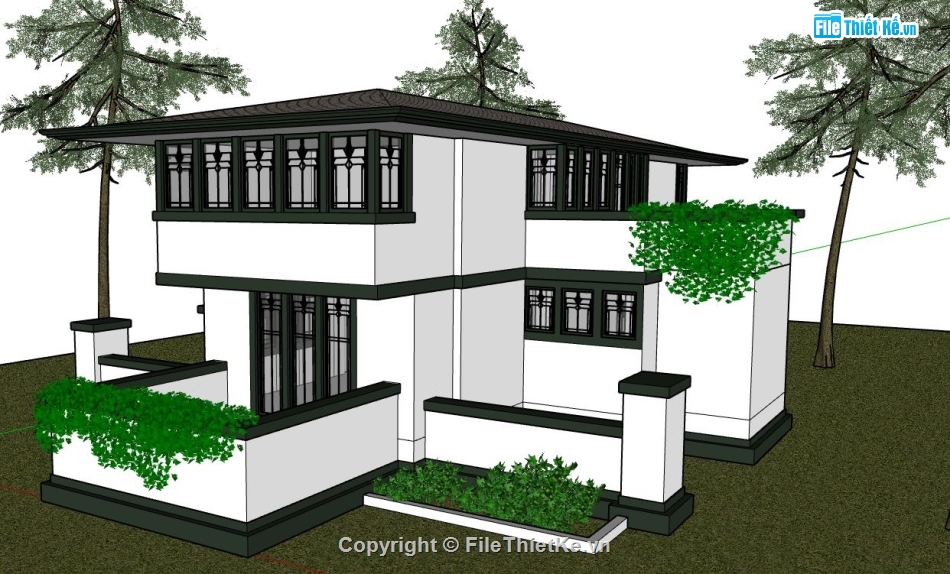 file su biệt thự,model su biệt thự,sketchup biệt thự