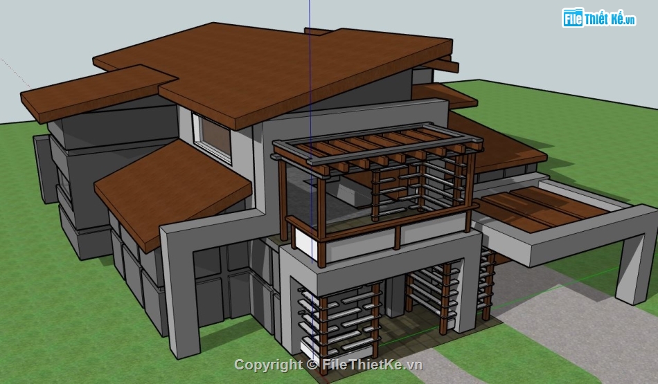 file su biệt thự,model su biệt thự,sketchup biệt thự