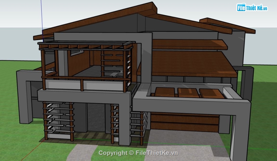 file su biệt thự,model su biệt thự,sketchup biệt thự