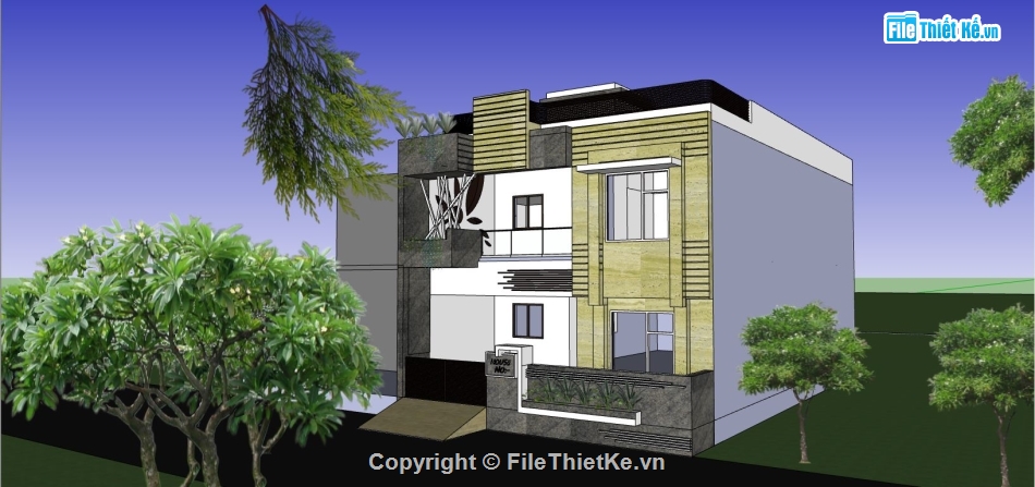 su biệt thự,model su biệt thự,sketchup biệt thự