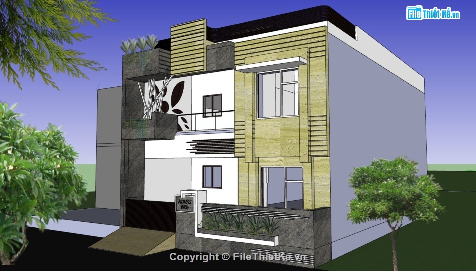 su biệt thự,model su biệt thự,sketchup biệt thự