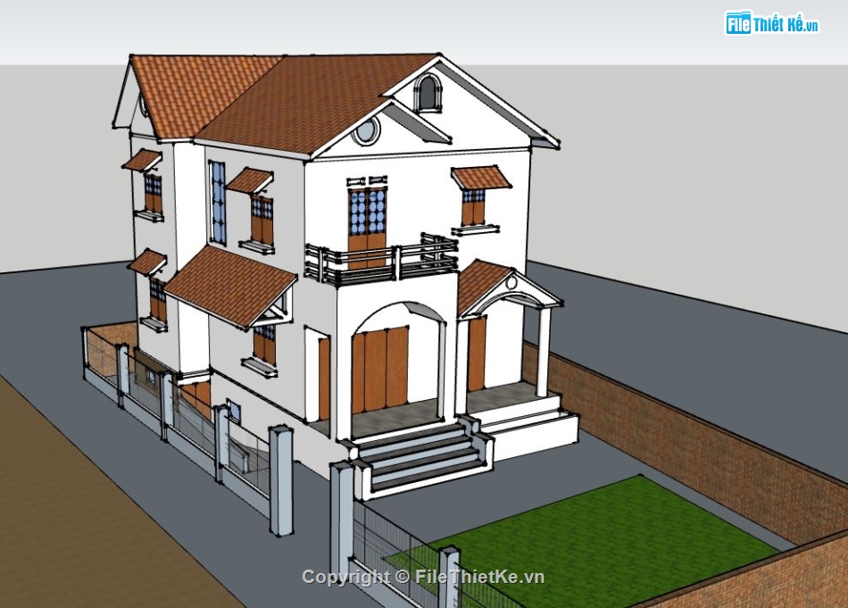 file su biệt thự,model su biệt thự,sketchup biệt thự