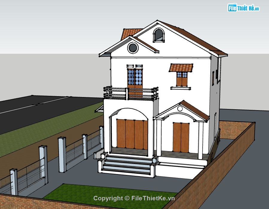 file su biệt thự,model su biệt thự,sketchup biệt thự