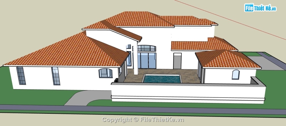 file su biệt thự,sketchup biệt thự,model su biệt thự