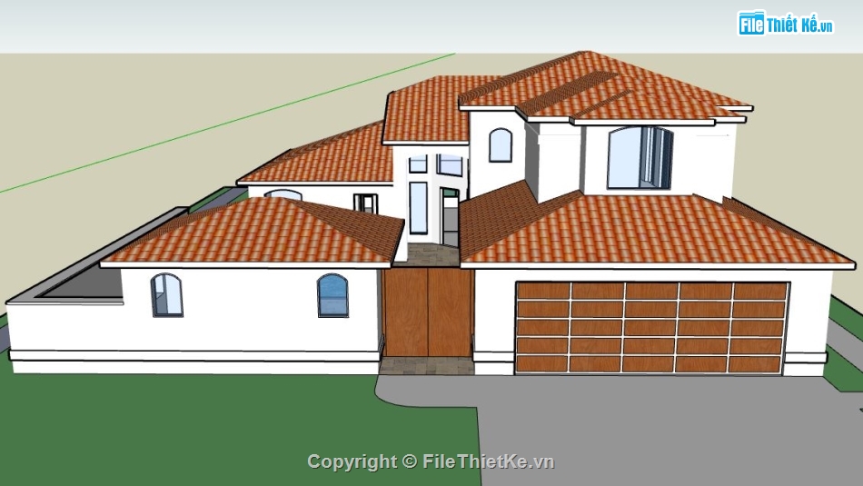 file su biệt thự,sketchup biệt thự,model su biệt thự