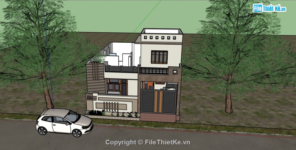 file su biệt thự,model su biệt thự,sketchup biệt thự