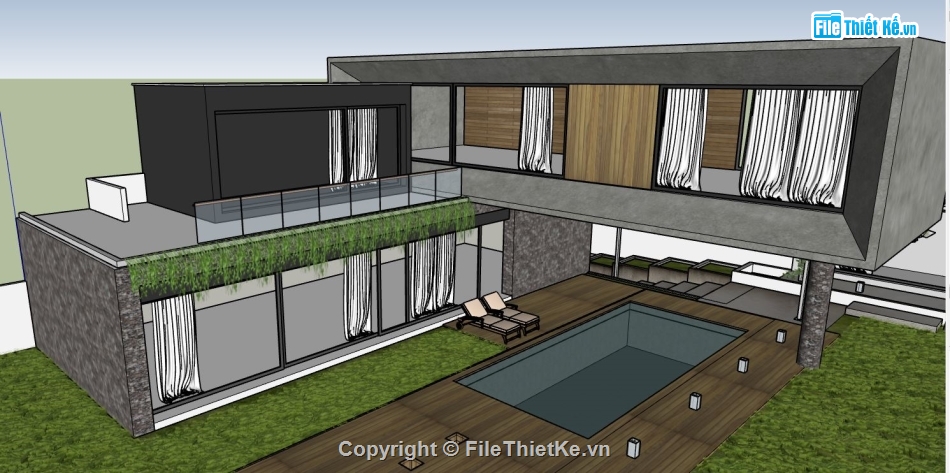 file su biệt thự,sketchup biệt thự,model su biệt thự