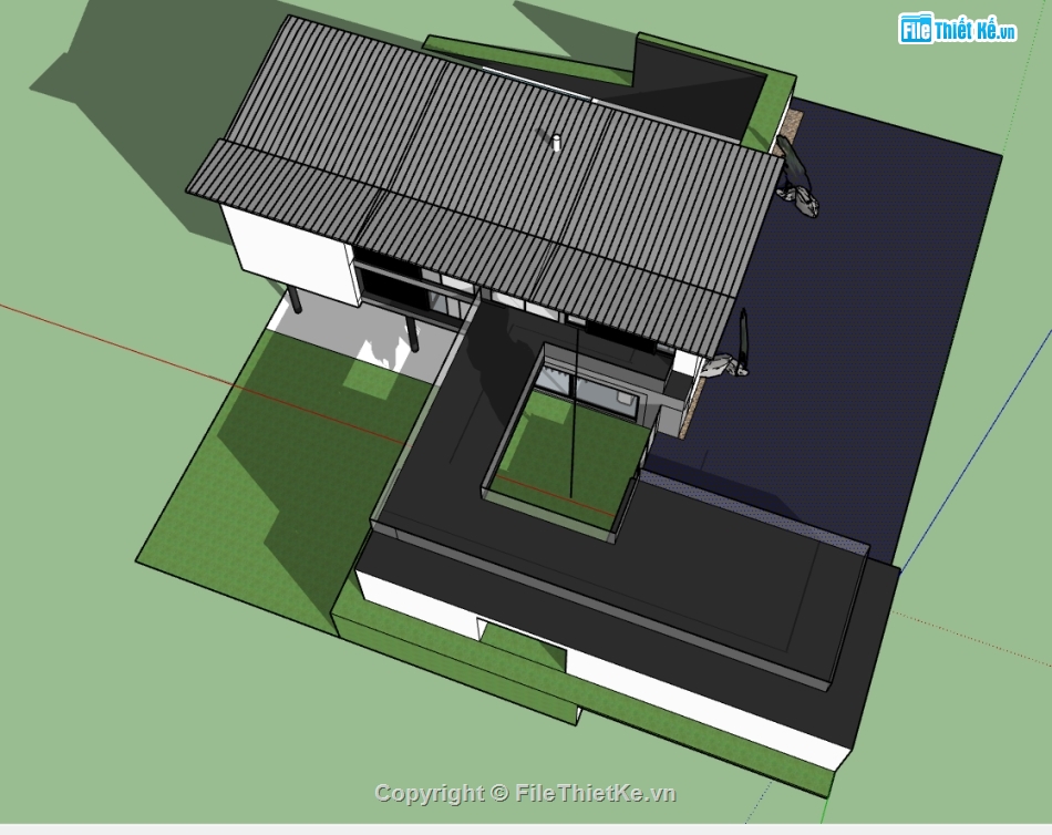 biệt thự hiện đại file su,dựng sketchup biệt thự,3d su nhà biệt thự