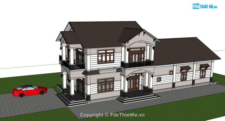 Biệt thự 2 tầng phong cách hiện đại,Biệt thự 2 tầng hiện đại,model su biệt thự 2 tầng,biệt thự 2 tầng model su,file su biệt thự 2 tầng