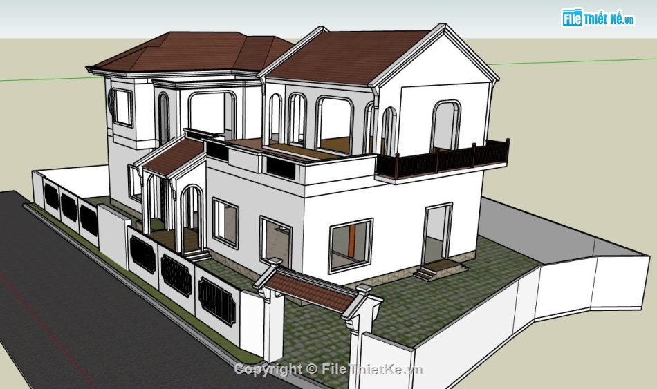 file su biệt thự,model su biệt thự,sketchup biệt thự