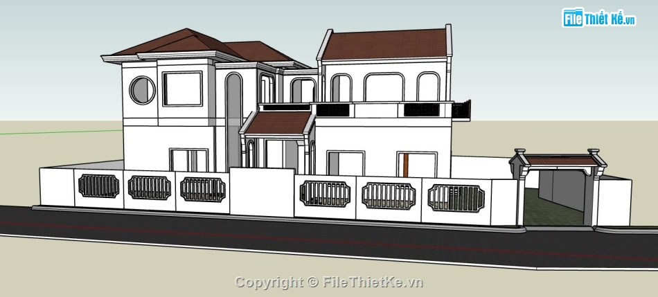 file su biệt thự,model su biệt thự,sketchup biệt thự