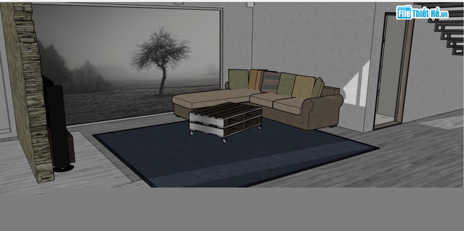 file su biệt thự,sketchup biệt thự,su biệt thự 2 tầng