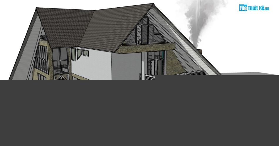 file su biệt thự,sketchup biệt thự,su biệt thự 2 tầng