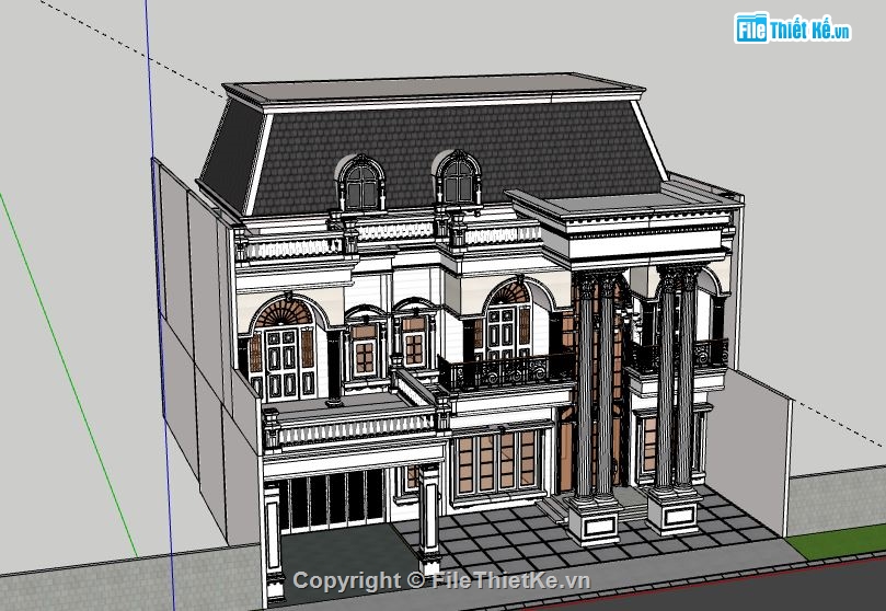 Biệt thự 2 tầng,model su biệt thự 2 tầng,biệt thự 2 tầng sketchup,file sketchup biệt thự 2 tầng,biệt thự 2 tầng model su