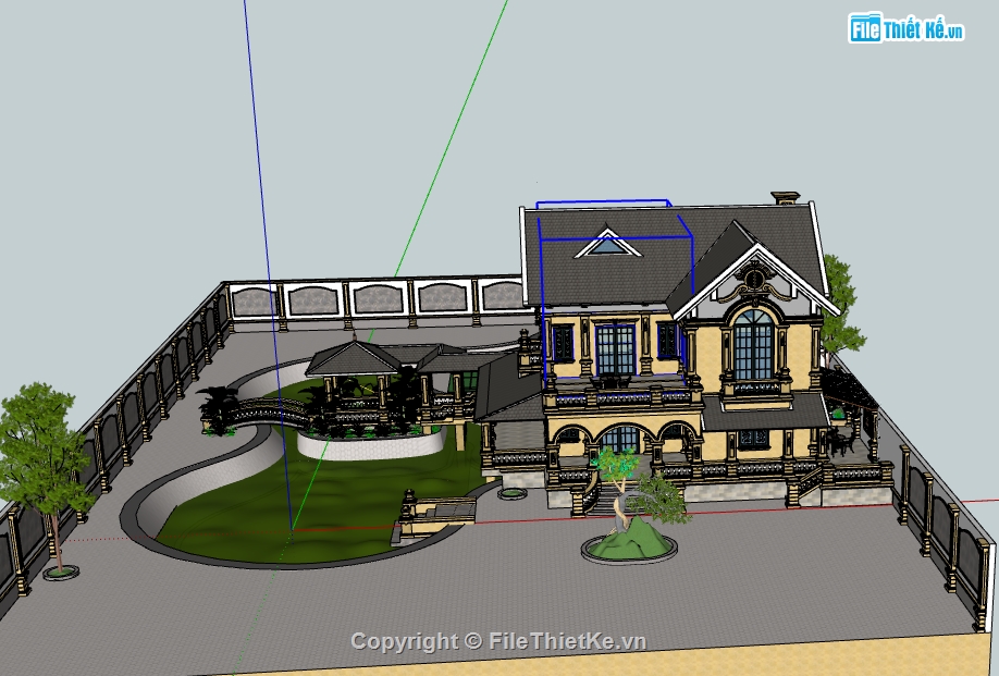 file su biệt thự 2 tầng,biệt thự 2 tầng file su,model su biệt thự 2 tầng,model sketchup biệt thự 2 tầng