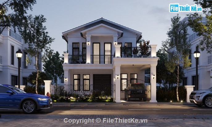 biệt thự 2 tầng,biệt thự 2 tầng đẹp,file 3dmax biệt thự 2 tầng