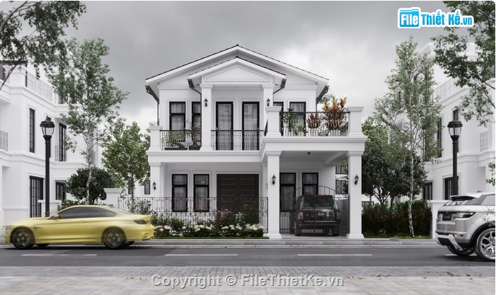 biệt thự 2 tầng,biệt thự 2 tầng đẹp,file 3dmax biệt thự 2 tầng