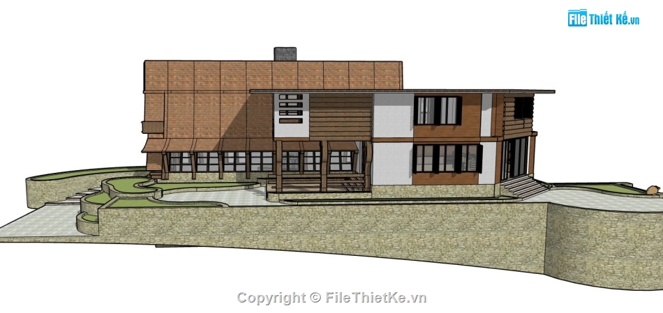 file su biệt thự,sketchup biệt thự,su biệt thự