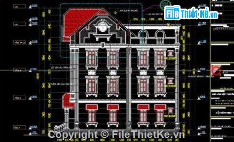 biệt thự 3 tầng,bản vẽ cad biệt thự 3 tầng,biệt thự 3 tầng cad,bản vẽ autocad biệt thự 3 tầng