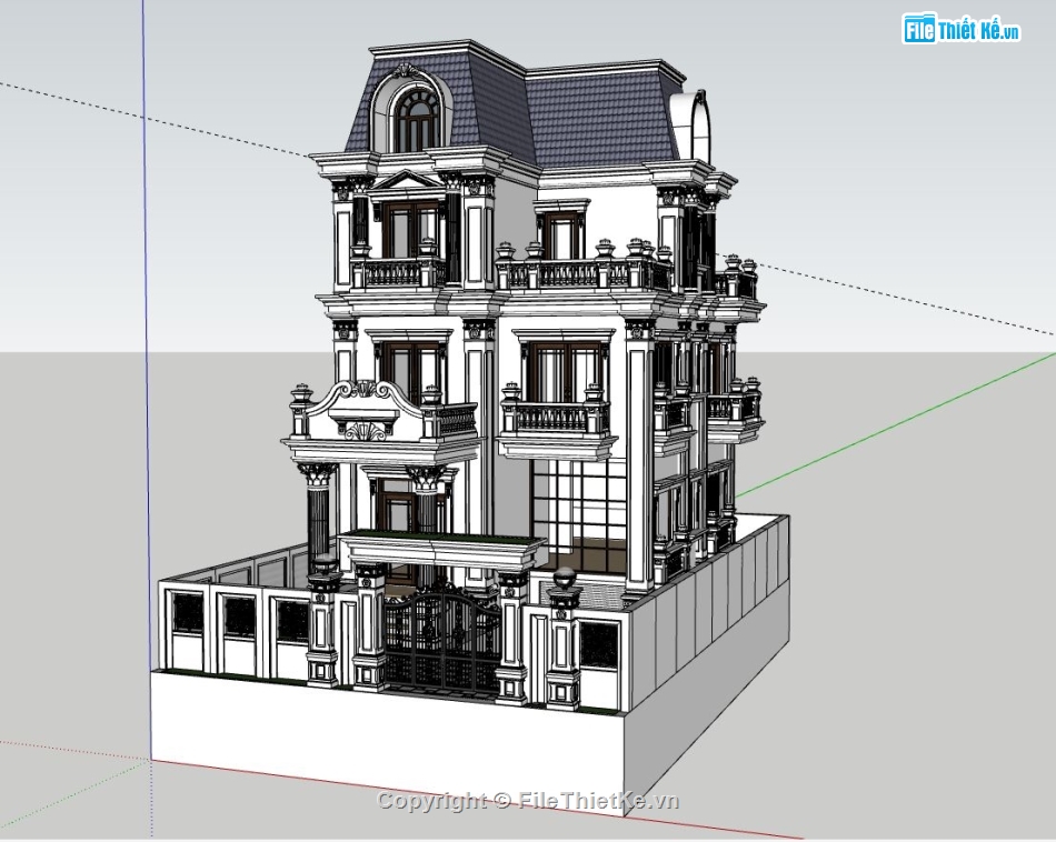 Biệt thự tân cổ điển,model su biệt thự 3 tầng 1 tum,su biệt thự 3 tầng 1 tum