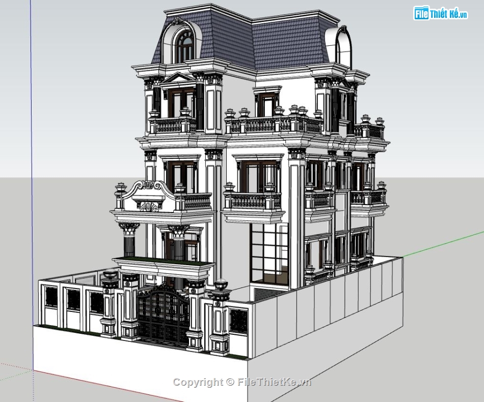Biệt thự tân cổ điển,model su biệt thự 3 tầng 1 tum,su biệt thự 3 tầng 1 tum