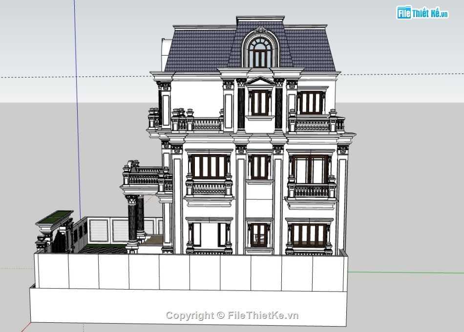 Biệt thự tân cổ điển,model su biệt thự 3 tầng 1 tum,su biệt thự 3 tầng 1 tum