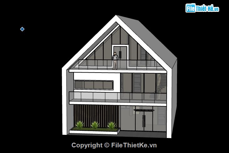 Biệt thự 3 tầng,model su biệt thự 3 tầng,file sketchup biệt thự 3 tầng