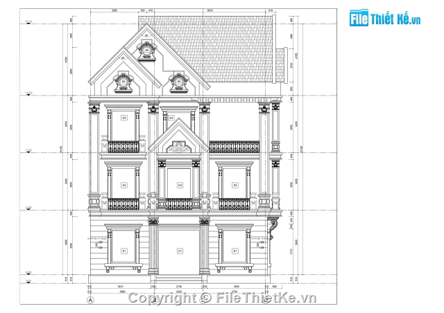 Biệt thự nhà phố 3 tầng,Biệt thự 3 tâng,Biệt thự 3 tầng 10.75x12.7m,Bản vẽ biệt thự 3 tầng 1 mái,bản vẽ biệt thự 3 tầng phối cảnh su