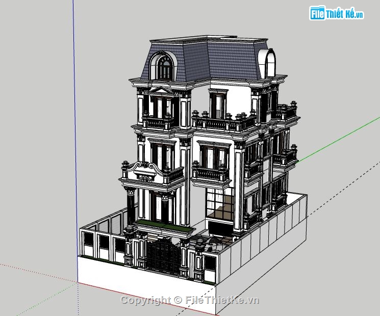 Biệt thự 3 tầng,model su biệt thự 3 tầng,biệt thự 3 tầng file su,file su biệt thự 3 tầng,biệt thự 3 tầng sketchup