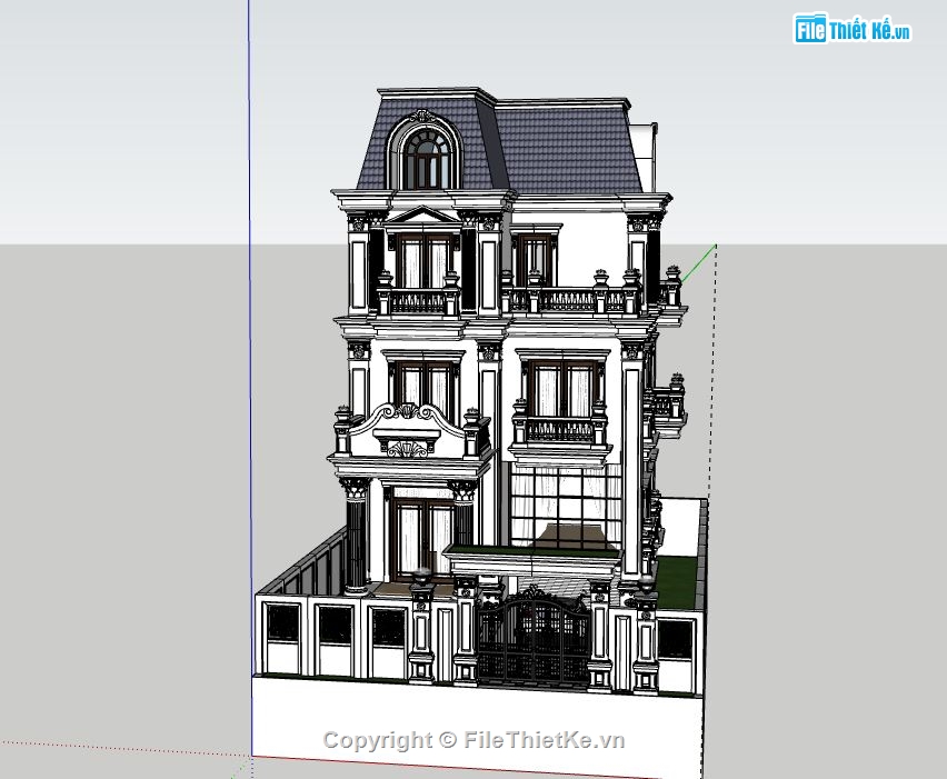 Biệt thự 3 tầng,model su biệt thự 3 tầng,biệt thự 3 tầng file su,file su biệt thự 3 tầng,biệt thự 3 tầng sketchup