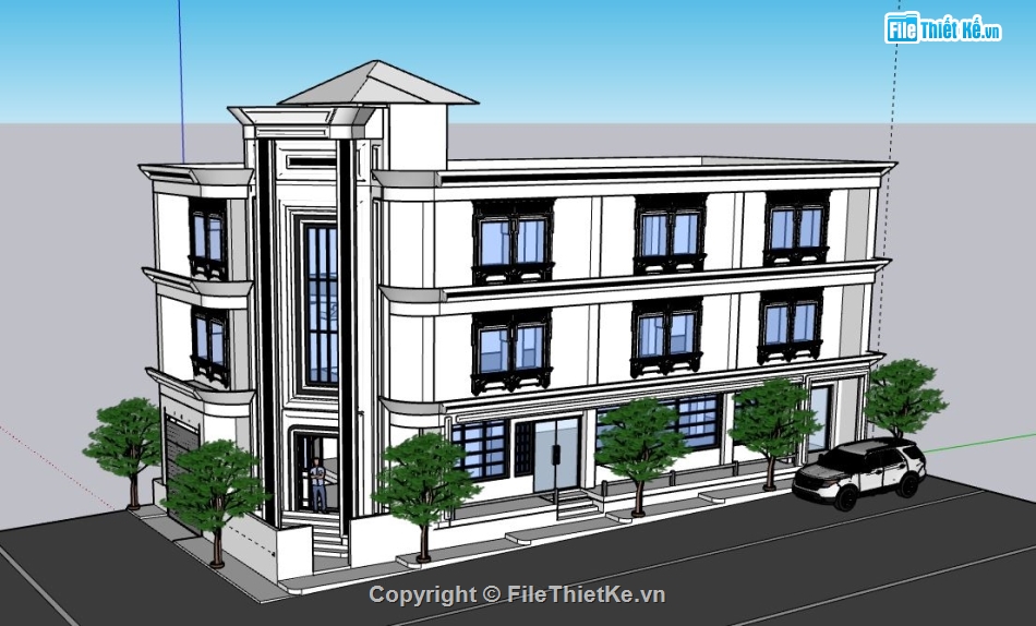 biệt thự 3 tầng,model su biệt thự 3 tầng,biệt thự 3 tầng file su