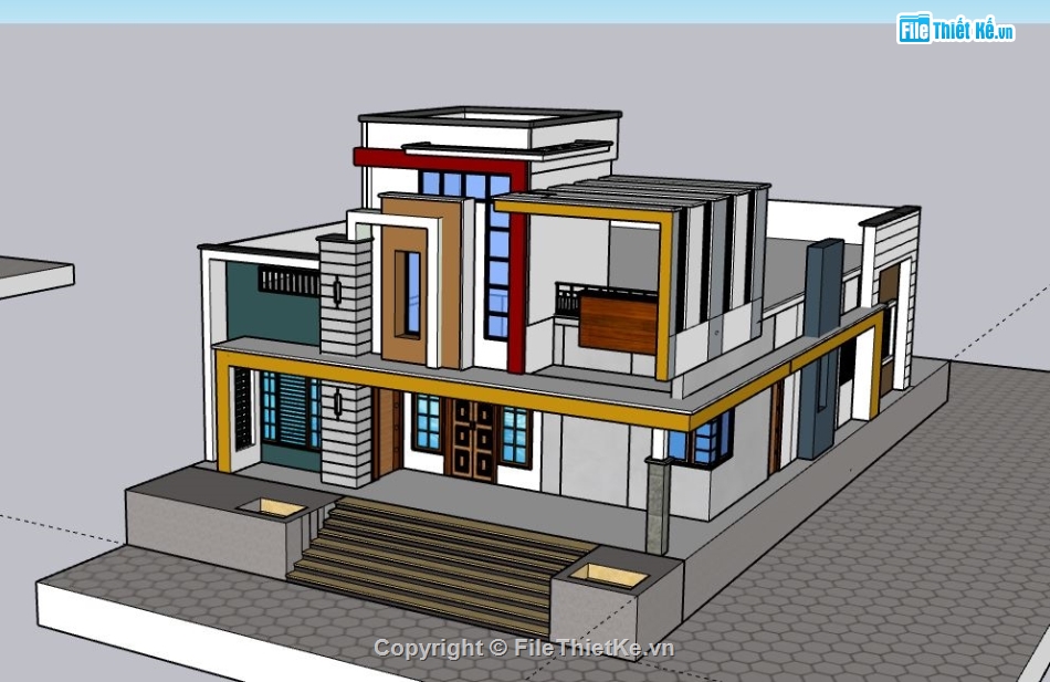 Biệt thự 3 tầng,model su biệt thự 3 tầng,biệt thự 3 tầng file su,file sketchup biệt thự 3 tầng,biệt thự 3 tầng model su