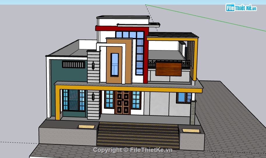 Biệt thự 3 tầng,model su biệt thự 3 tầng,biệt thự 3 tầng file su,file sketchup biệt thự 3 tầng,biệt thự 3 tầng model su