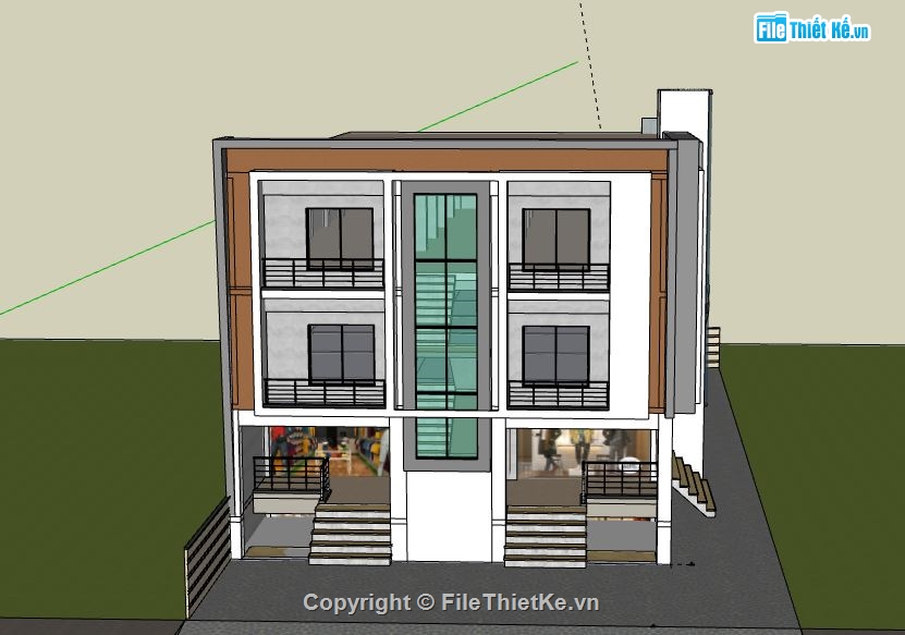 Biệt thự 3 tầng,model su biệt thự 3 tầng,file su biệt thự 3 tầng,biệt thự 3 tầng sketchup,sketchup biệt thự 3 tầng